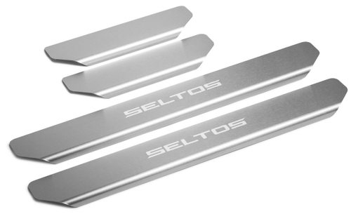 Накладки на пороги Rival для Kia Seltos 2020-н.в., нерж. сталь, с надписью, 4 шт., NP.2816.3