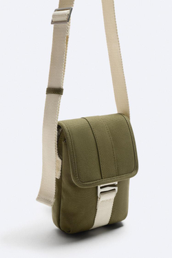 ZARA ВЕРТИКАЛЬНАЯ ХОЛЩОВАЯ СУМКА, ХАКИ