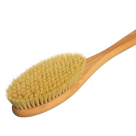 Щётка для сухого массажа на ручке, L, 175 пучков, тампико натуральное, Kristaller