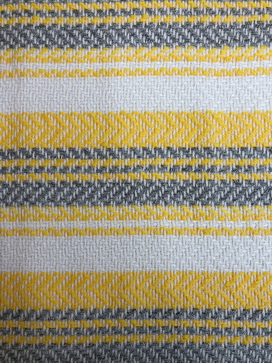 Твид шанель, полоска, бел/желт/серый CF#9