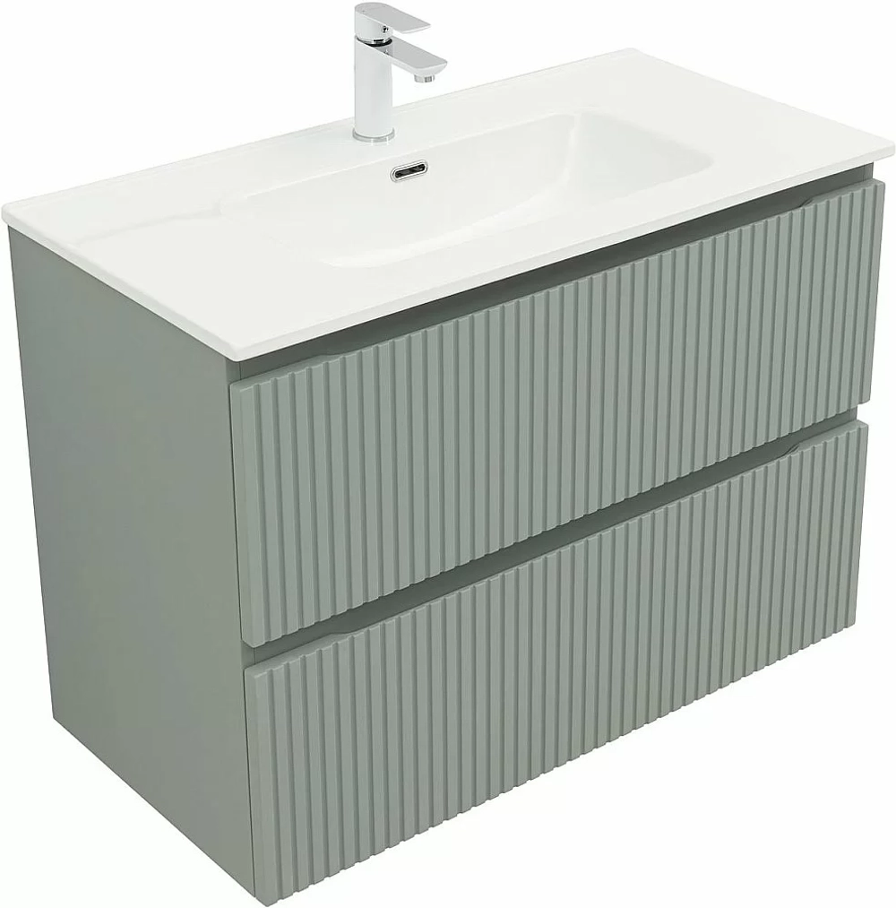 Тумба с раковиной Aquanet Джейн (Flat) 335435/330432 90 мисти грин