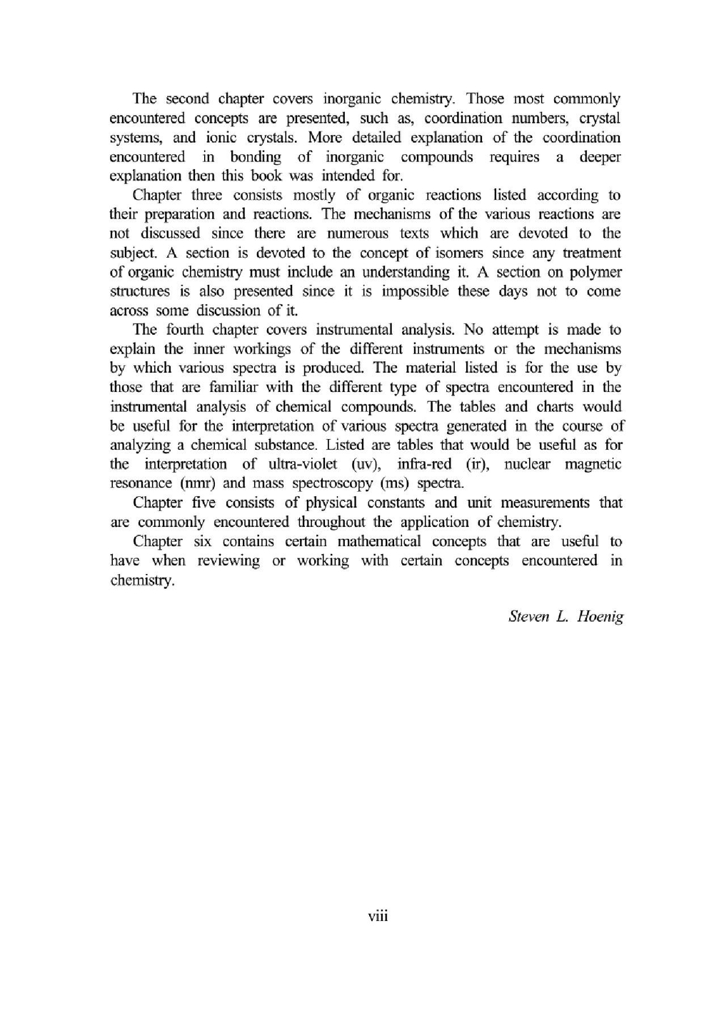 Basic Training in Chemistry | Steven Hoenig