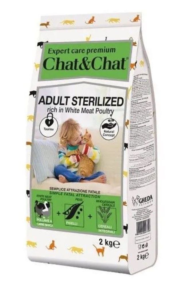 Chat&amp;Chat Expert Premium Сухой корм с белым мясом птицы для стерилизованных кошек 2кг