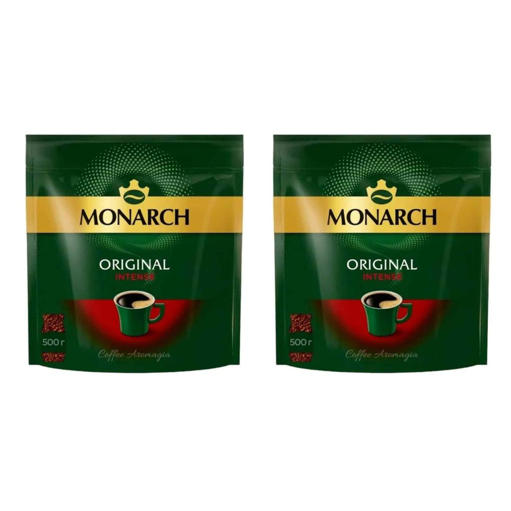Кофе растворимый Jacobs Monarch Intense, пакет 500 г, 2 шт