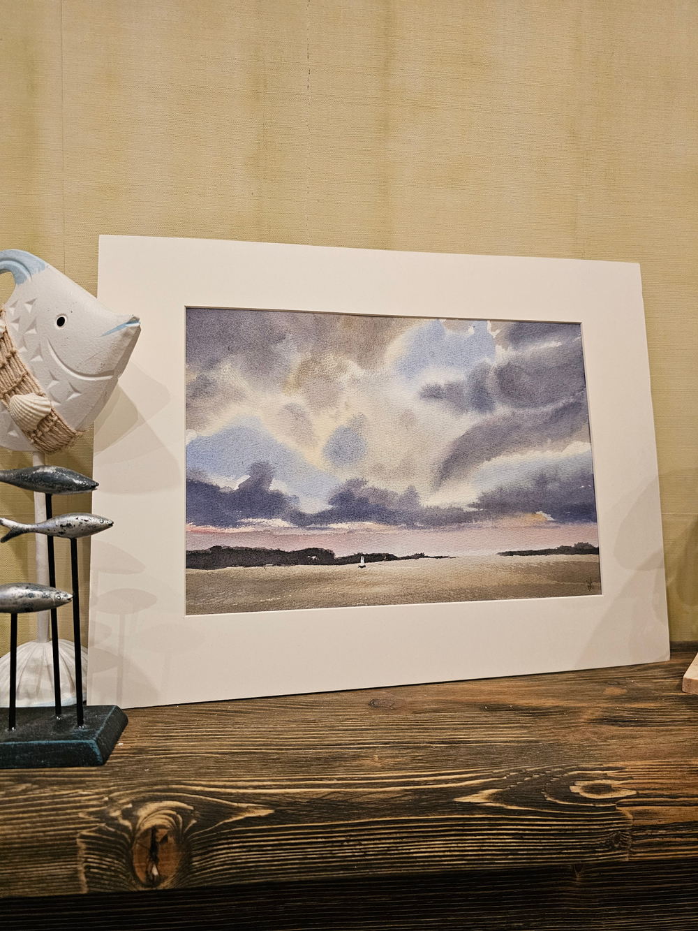 Картина авторская акварельная в паспарту 30х40 см на стену для интерьера "Пейзаж"