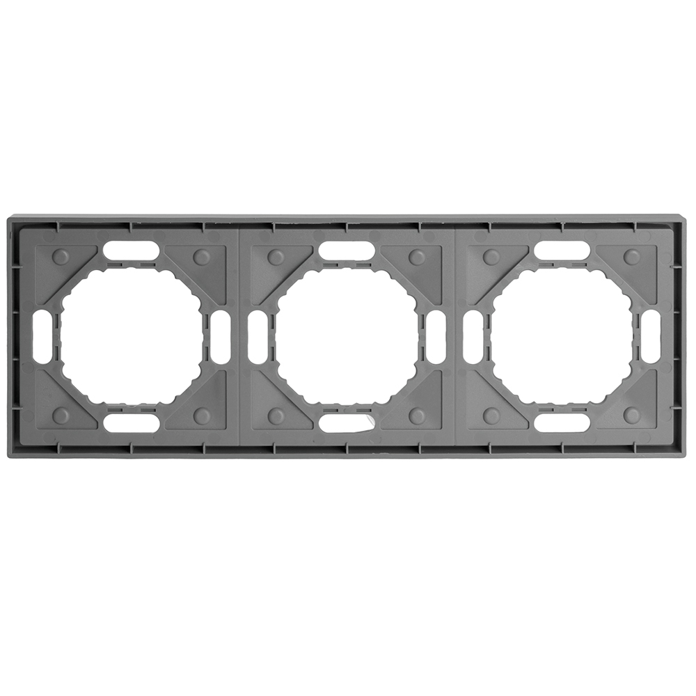 Рамка STEKKER, PFR00-5003-10 3-местная, серия Эмили, платиново-серый, soft touch 49964
