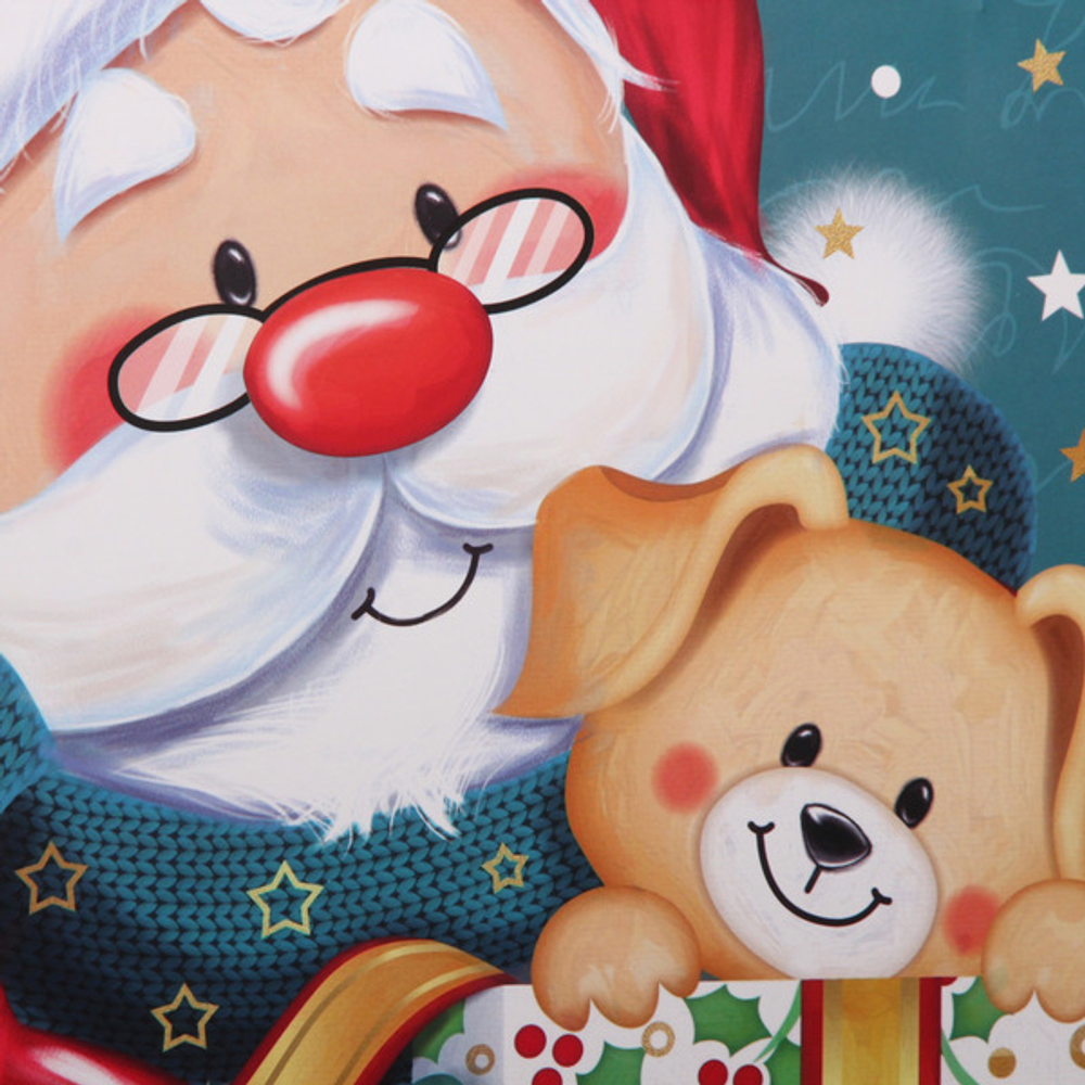 Пакет подарочный «Веселый Дедушка Мороз» 41,5*53*15,5 см, микс