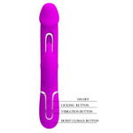 Лиловый вибратор-кролик с функцией фингеринга Kampas - 23,2 см. (Цвет: лиловый)