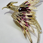 Брошь "Цветок красный"