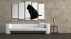 Модульная картина "Черный кот"