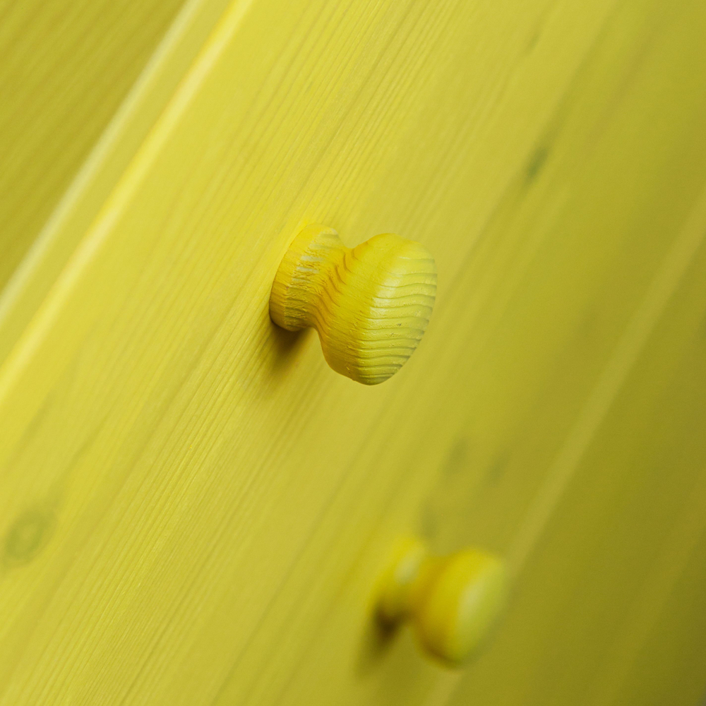 Комод, 90х30х62, Раст, с 4 ящиками, для одежды и игрушек, желтый, массив сосны, IKEA