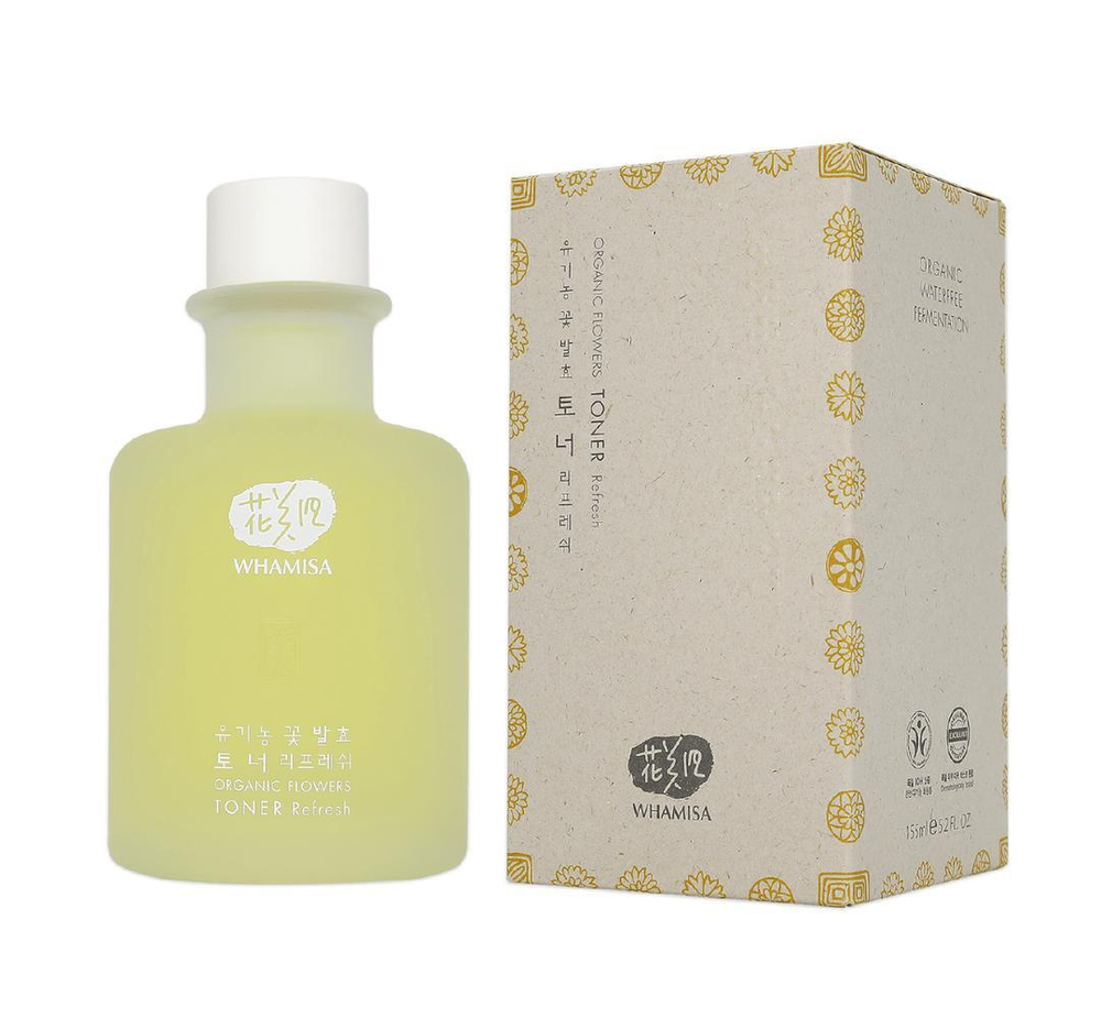 Тонер на основе цветочных ферментов освежающий Whamisa Organic Flowers Toner Refresh, 33,5 мл