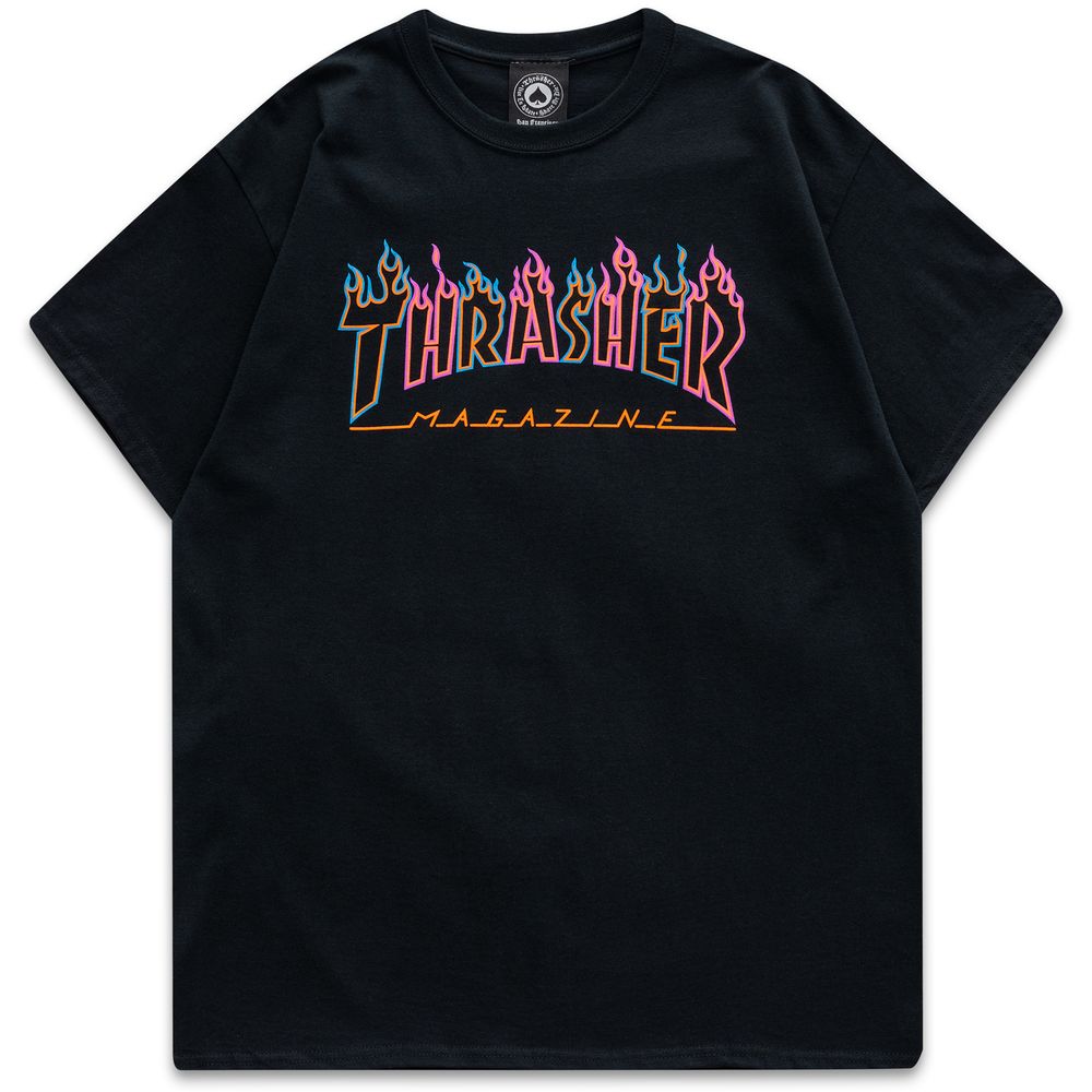 Футболка Thrasher Double Flame Logo Black