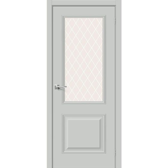 Купить Межкомнатная дверь ПЭТ Классик-13 Grey Silk остеклённая