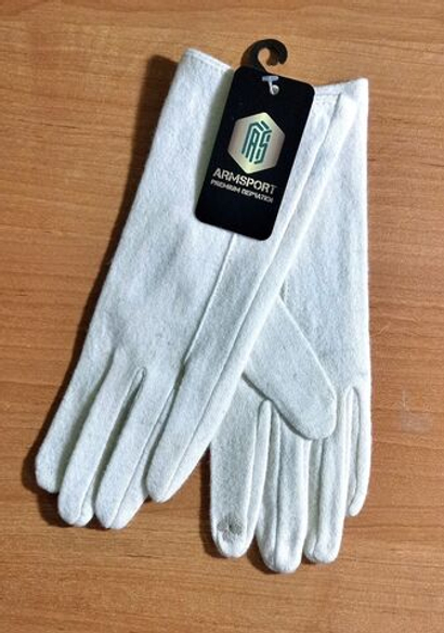 Перчатки женские "ARMSPORT" 1 шт., шерсть, размер 42-50, цвет молочный