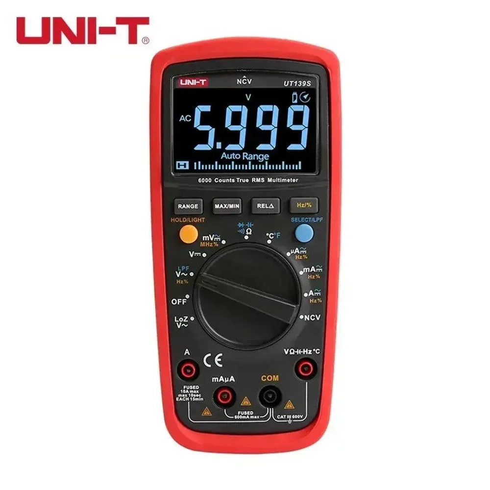 Мультиметр UT139S UNI-T оригинал автомат емкость температура частота NCV True RMS инверсный дисплей
