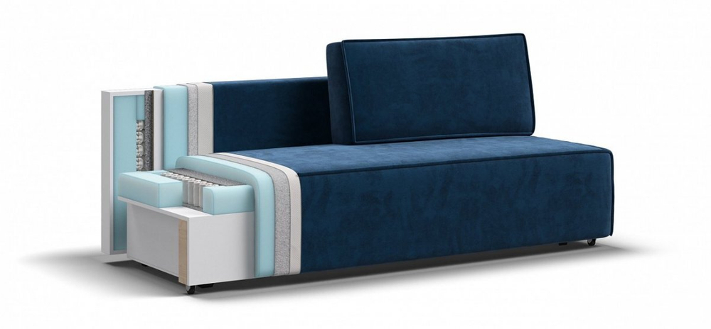 Диван Норд мини Велюр Монолит синий