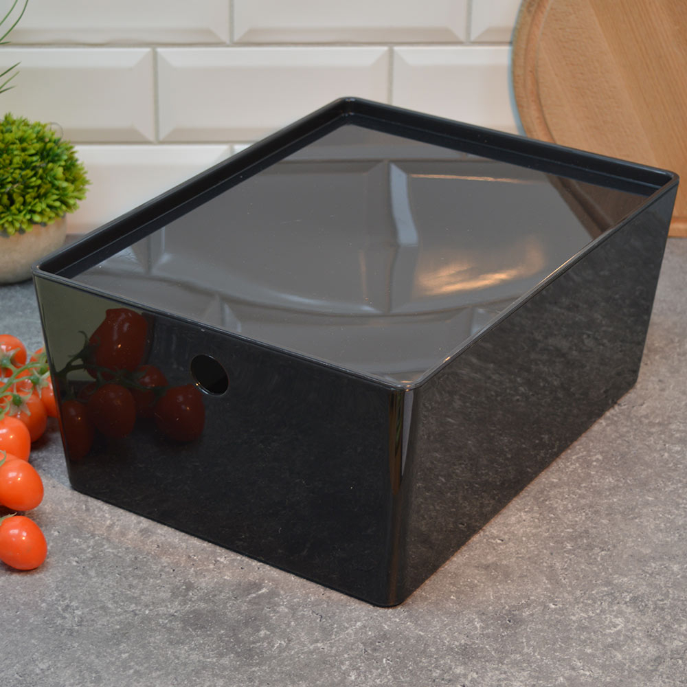 Контейнер для хранения 12л "Versa", прозрачно-черный