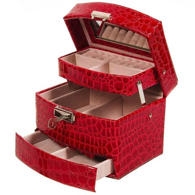 Шкатулка для украшений, искусственная кожа, 15.5х13х13 см, в асс, Y3-1734