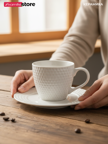 Чайный сервиз 250 мл. 12 предметов, на 6 персон, керамика