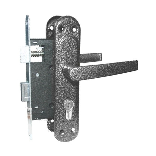 ЗАМОК МЕТАЛЛИСТ ВР.ЦИЛИНДР 3В-4 С ЗАЩЕЛКОЙ И РУЧКАМИ СЕРЕБРО