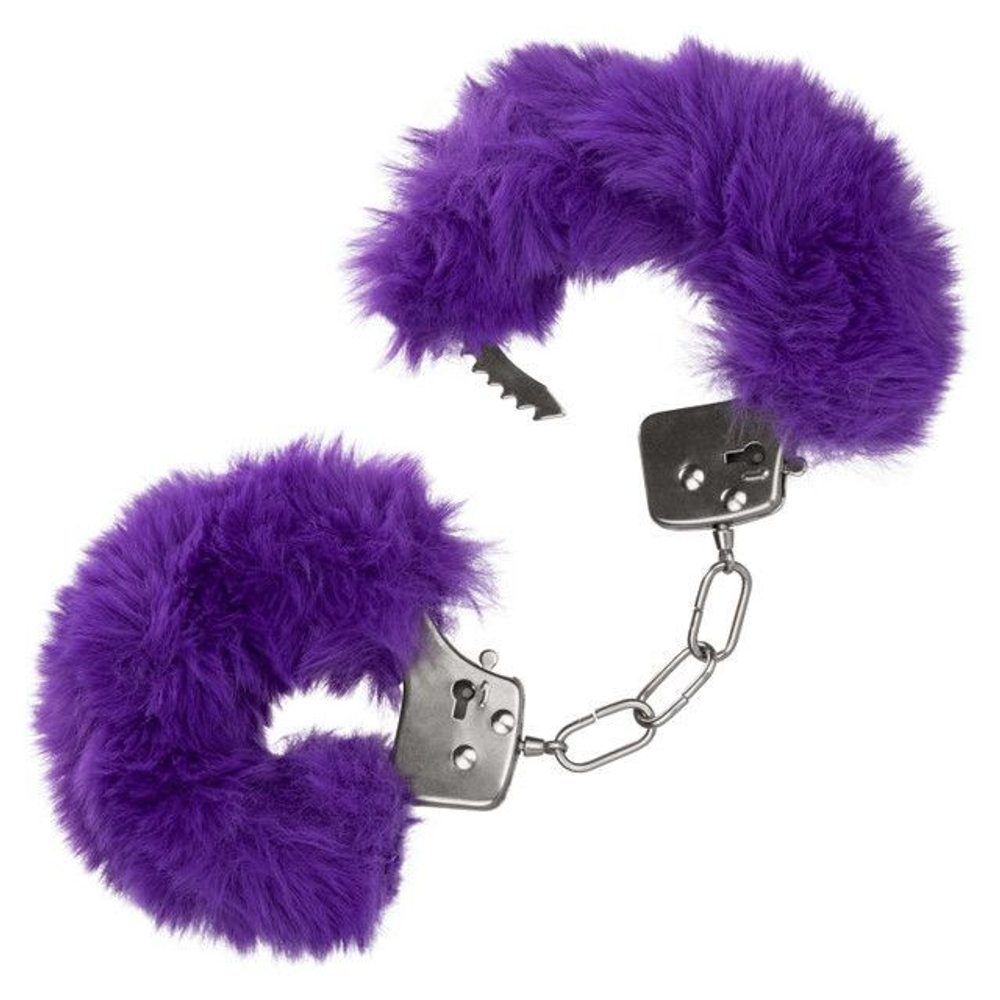 Металлические наручники с фиолетовым мехом Ultra Fluffy Furry Cuffs