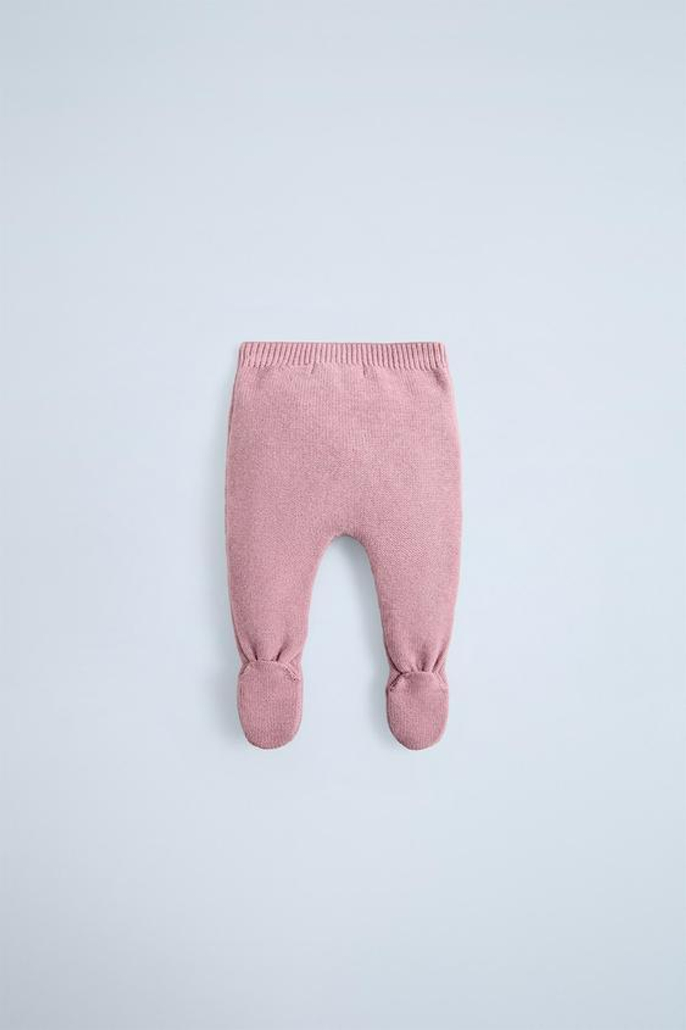 ZARA ТРИКОТАЖНЫЕ ЛЕГИНСЫ С БАНТОМ, РОЗОВАТЫЙ