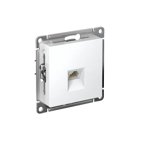 Розетка компьютерная 1-м AtlasDesign RJ45 кат.5E механизм бел. SE ATN000183