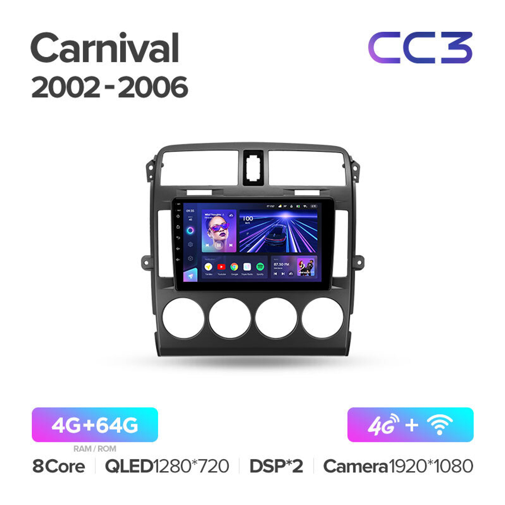 Teyes CC3 9"для KIA Carnival 2002-2006