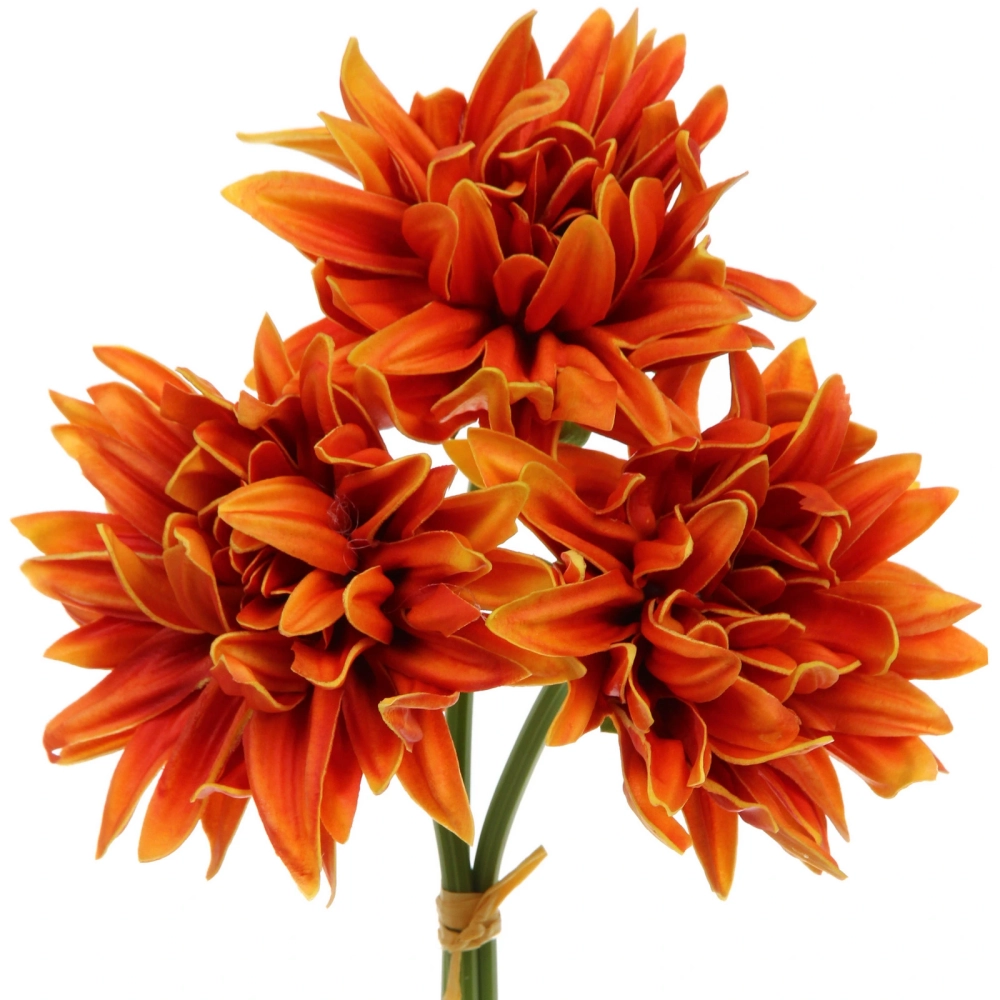 Цветы искусственные «Natur» 34см Хризантемы 3шт оранжевые