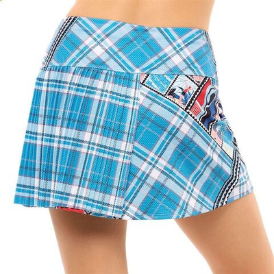 Женская Юбка теннисная Lucky in Love Post a Plaid Long Post it Pleated Skirt - turquoise