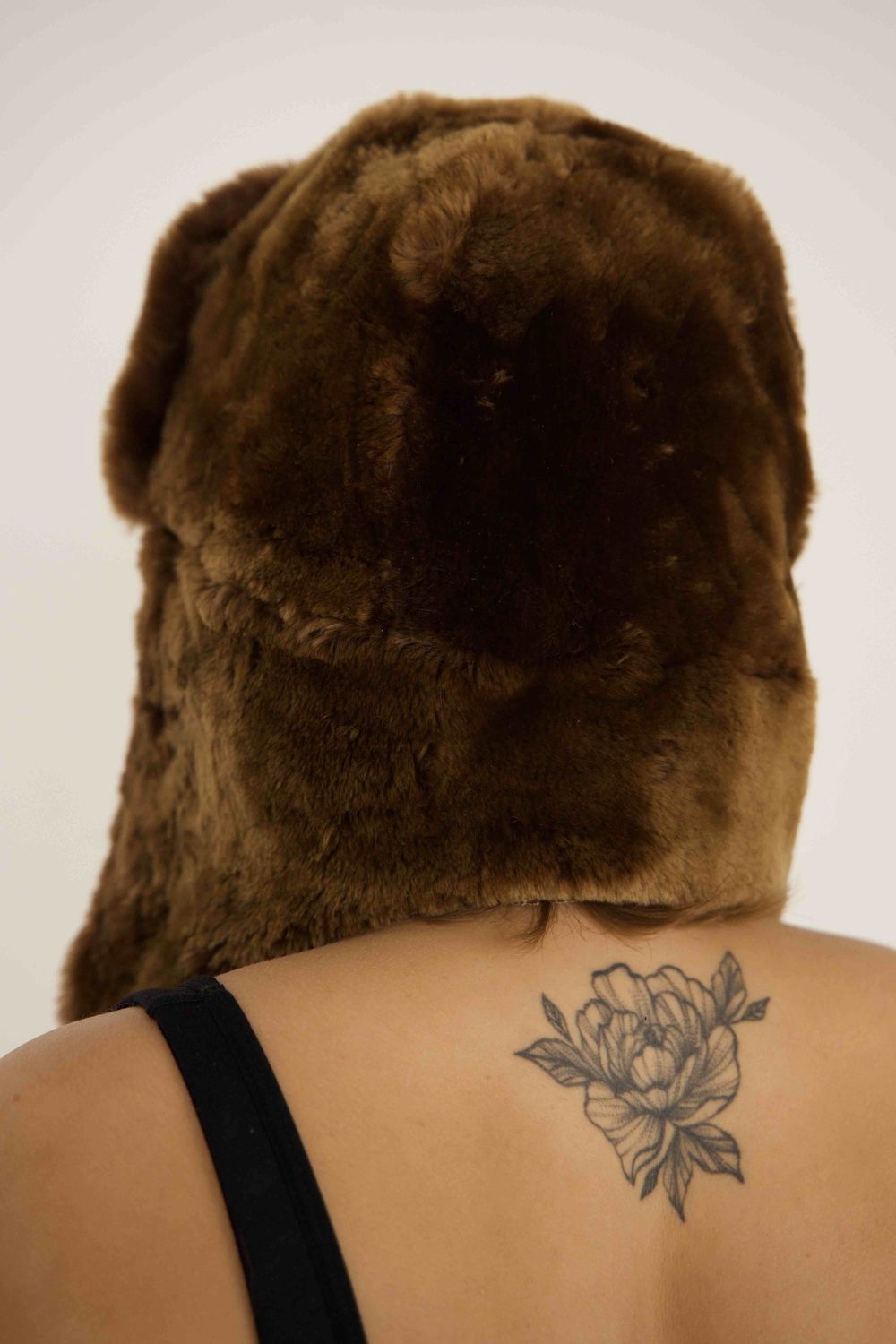 Шапка Backtrend Ушанка Bear Upcycled коричневая