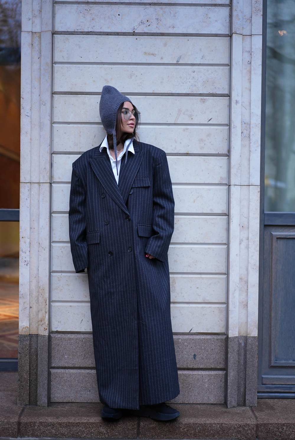 Пальто " Горизонт в полоску"