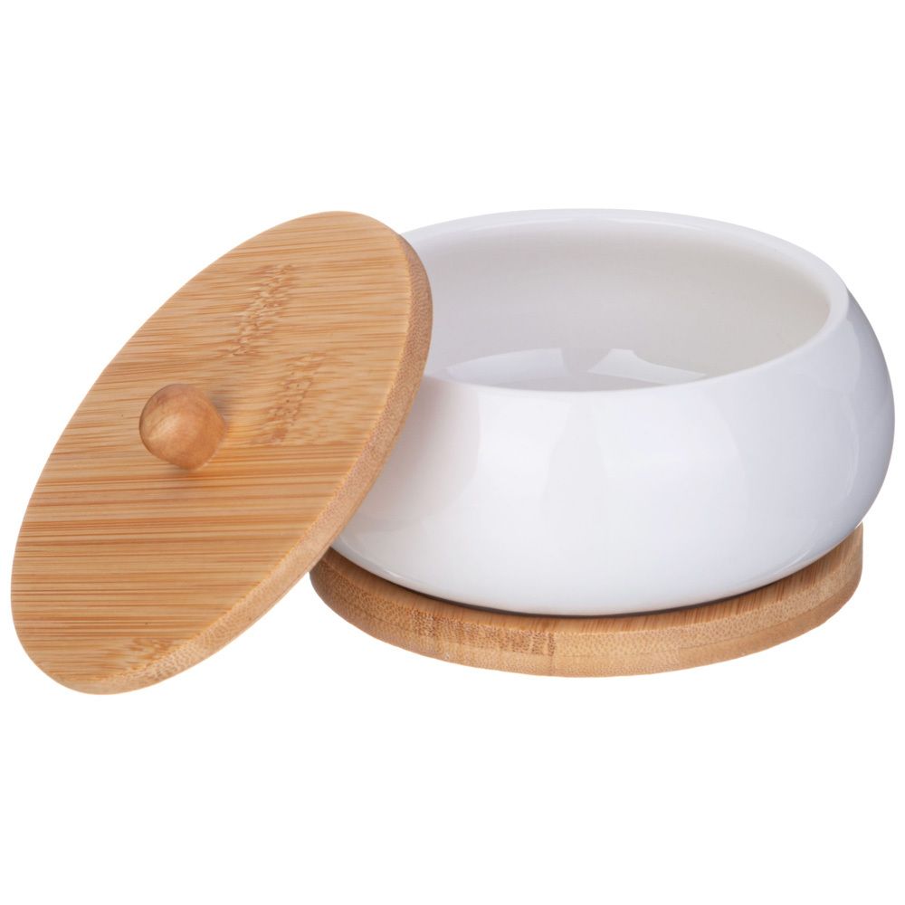 БАНКА С ДЕРЕВ. КРЫШКОЙ LEFARD "NATIVE" 11,5*8 СМ НА ДЕРЕВ. ПОДСТАВКЕ (КОР=36ШТ.)