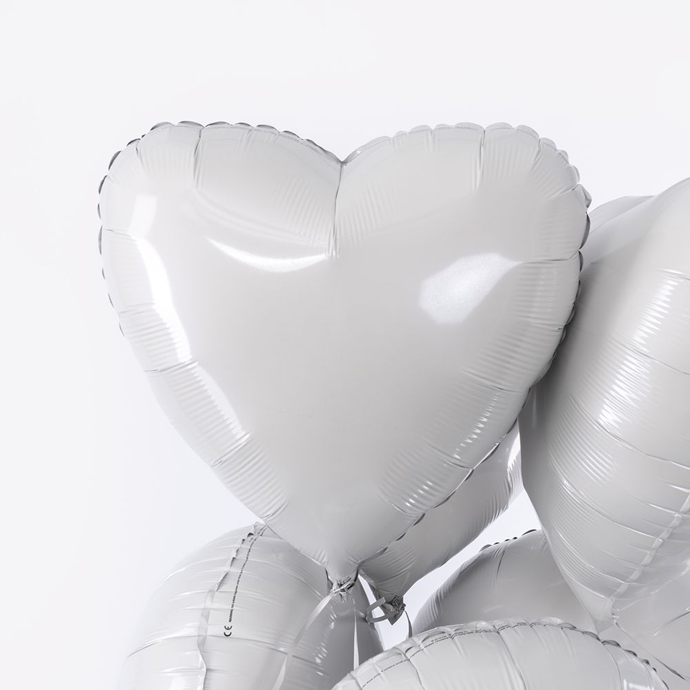 F Шар Сердце 18''/46 см, Белый (БГ-15)  Изображение4