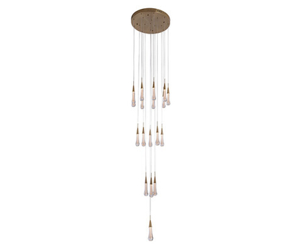 Люстра каскадная Гутта латунь d50 h300 Led 54W (3000k)