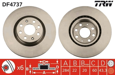 TRW - DF4737-TRW - Brake Disc