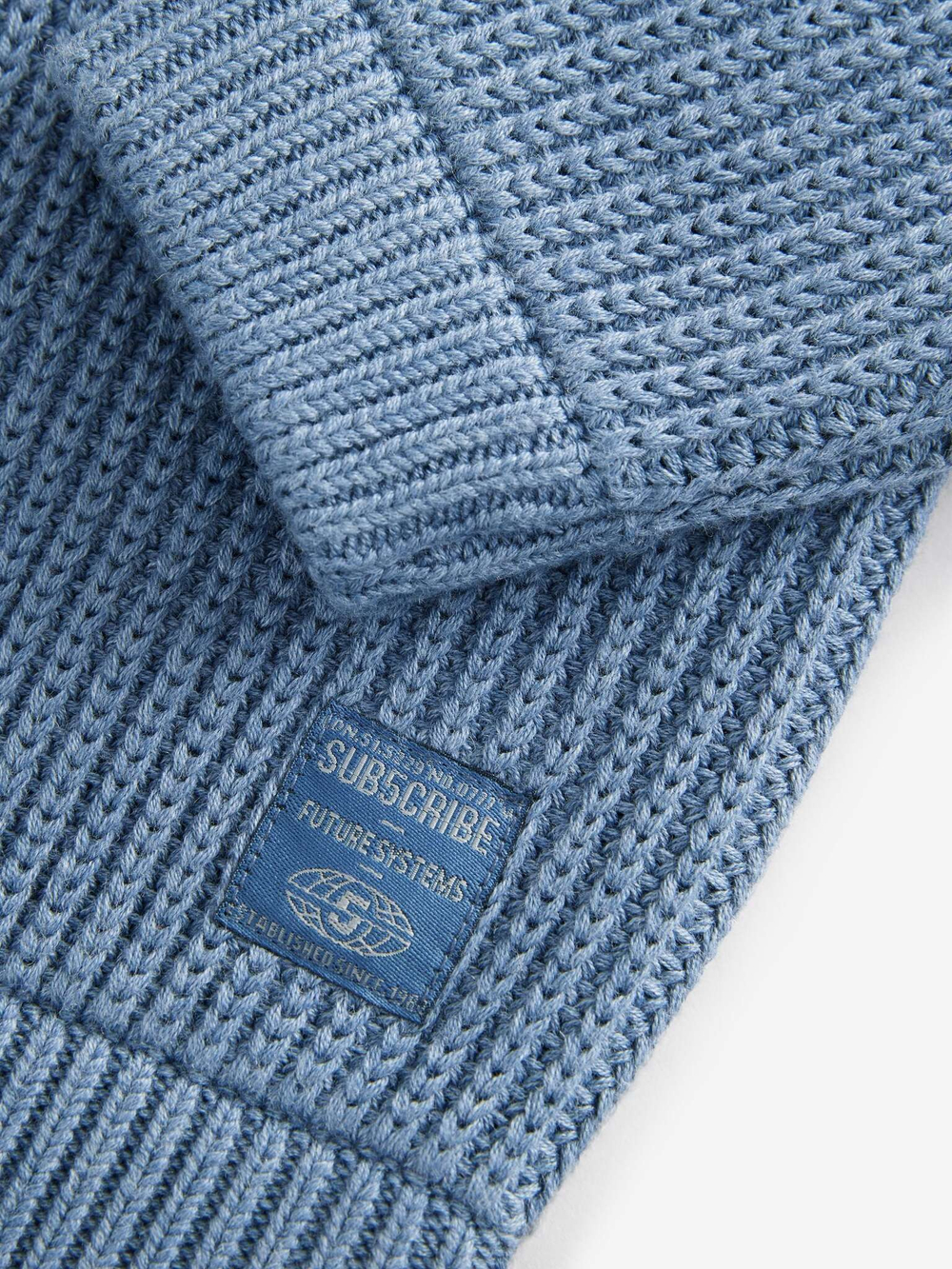 Джемпер вязаный с молнией для мальчика Next K84-140, Голубой