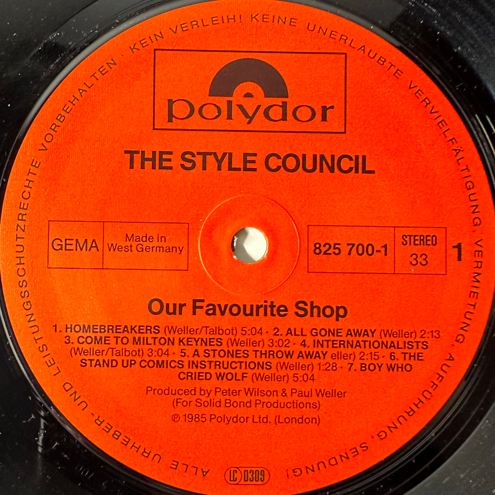 The Style Council ‎– Our Favourite Shop (Германия 1985г.)