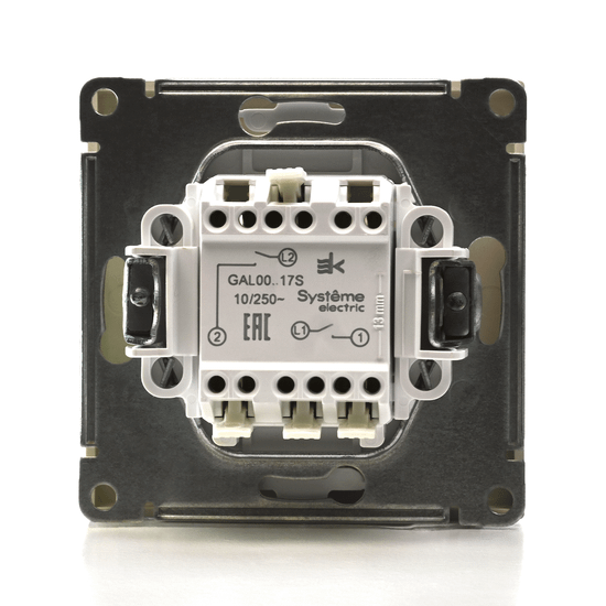 Выключатель кнопочный 2-кл. ArtGallery 10AX быстрозажим. клем. механизм шампань SE GAL000517S