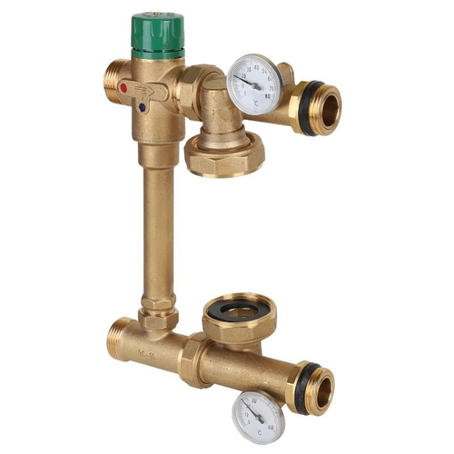Насосно-смесительный узел латунный DN 25 для теплого пола (без насоса 130мм) MVI MU.501.06