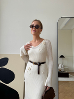 Платье Knitted Rose молочный