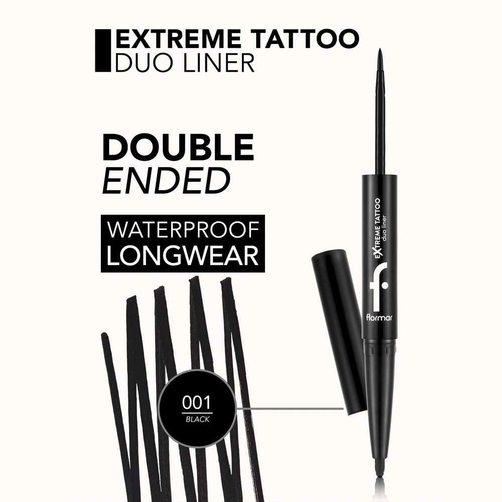 flormar Extreme Tattoo Duo Liner - Подводка для глаз 2-в-1, 2,66 g