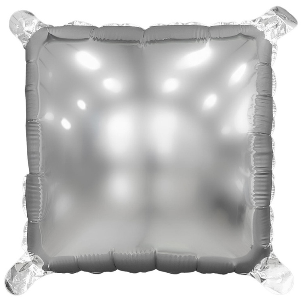 Шар фольгированный Квадрат 40 см (Серебряный)