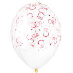 Шар латексный 35см Кольца бриллиант (Прозрачный)