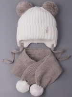 Шапка для девочки осенняя и шарф с ушками
