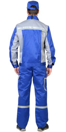Костюм "Сириус-Практик" полукомбинезон (василек/с.серый)