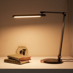 ULM-D113 18W-3000-6000K-DIM BLACK Светильник настольный светодиодный с беспроводной зарядкой телефонов. Сенсорный выключатель. Диммер. Черный. TM Uniel