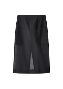 Полупрозрачная миди-юбка из шелка