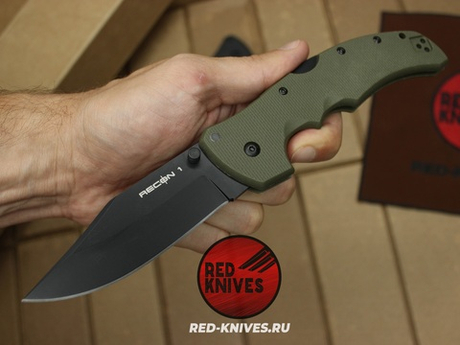 Реплика ножа Cold Steel Recon 1 LTW - рукоять зеленый нейлон, клинок черный